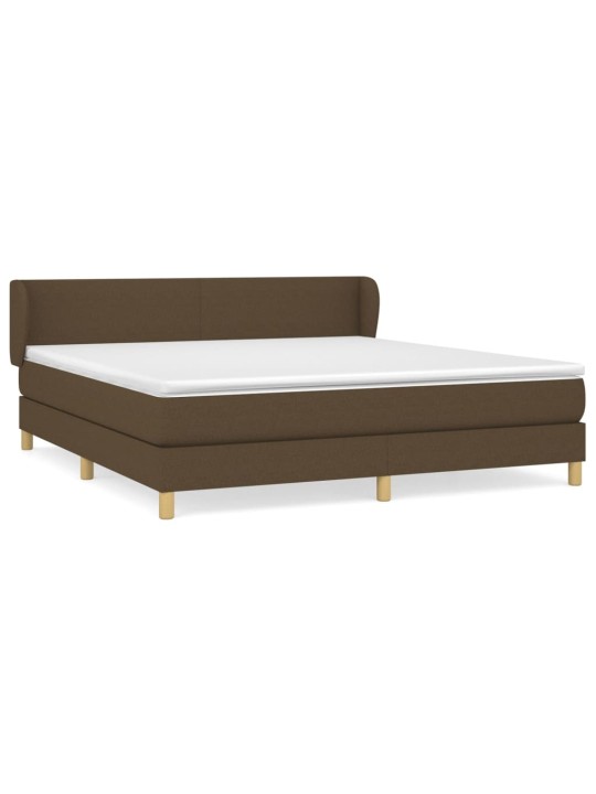 Box spring postel s matrací tmavě hnědá 180x200 cm textil