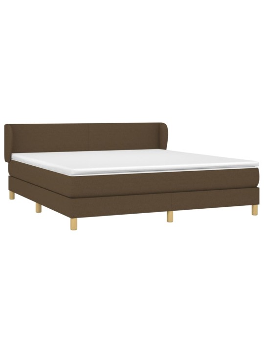 Box spring postel s matrací tmavě hnědá 180x200 cm textil