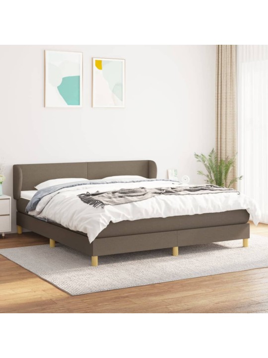 Box spring postel s matrací taupe 180x200 cm textil