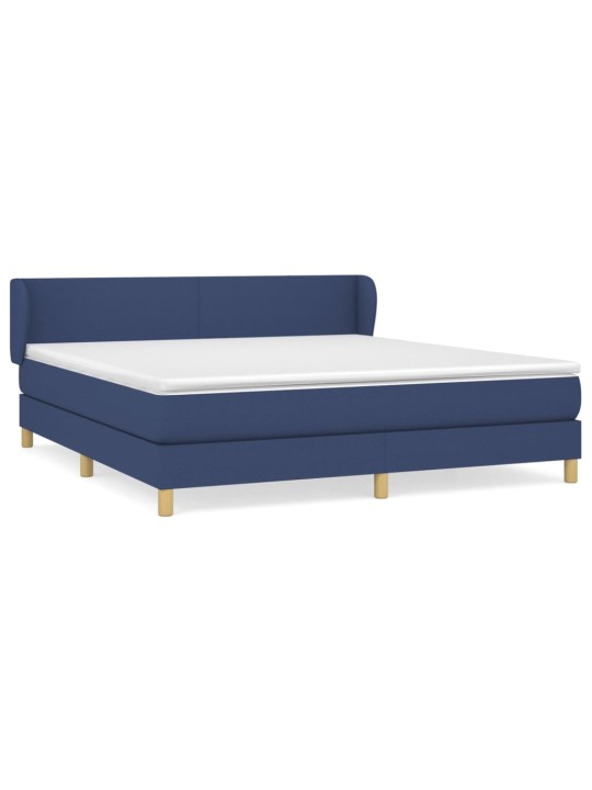 Box spring postel s matrací modrá 180x200 cm textil