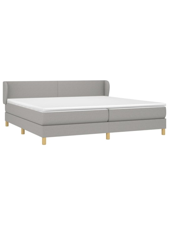 Box spring postel s matrací světle šedá 200 x 200 cm textil