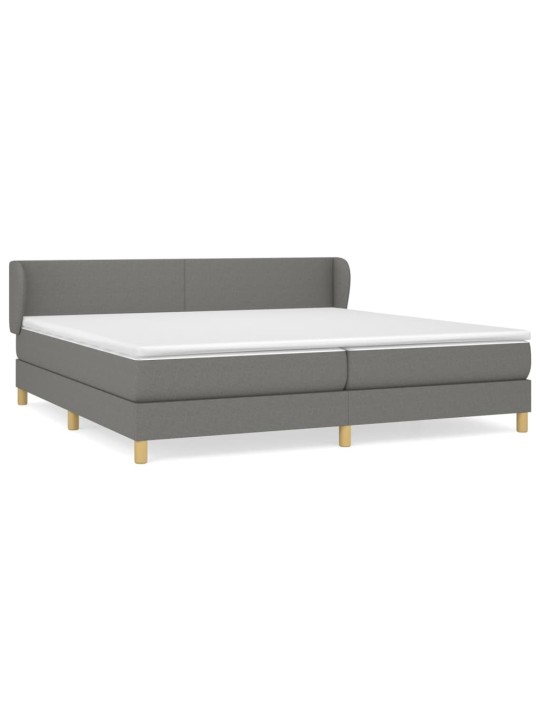 Box spring postel s matrací tmavě šedá 200x200 cm textil