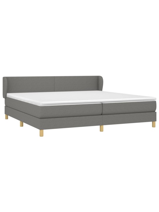 Box spring postel s matrací tmavě šedá 200x200 cm textil