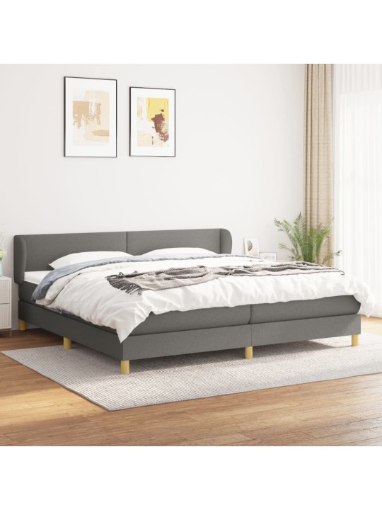 Box spring postel s matrací tmavě šedá 200x200 cm textil