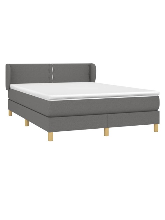 Box spring postel s matrací tmavě šedý 140 x 190 cm textil