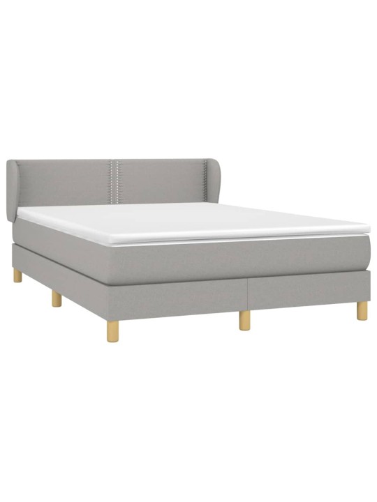 Box spring postel s matrací světle šedá 140 x 200 cm textil