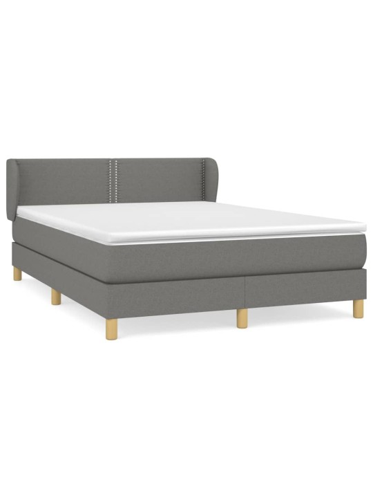 Box spring postel s matrací tmavě šedá 140x200 cm textil