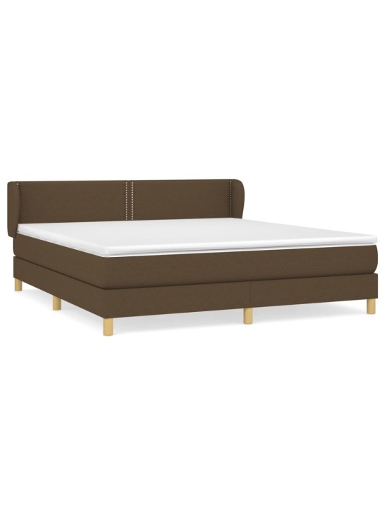Box spring postel s matrací tmavě hnědá 160x200 cm textil