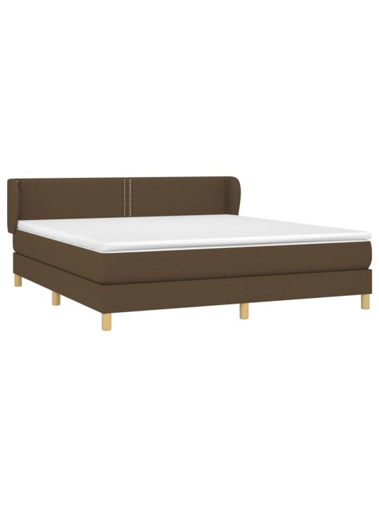 Box spring postel s matrací tmavě hnědá 160x200 cm textil