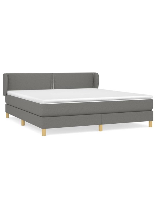 Box spring postel s matrací tmavě šedá 180x200 cm textil