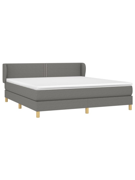 Box spring postel s matrací tmavě šedá 180x200 cm textil