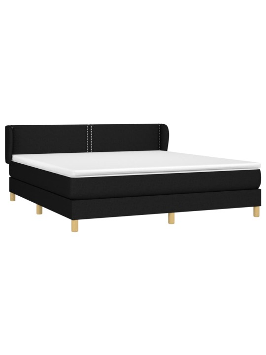 Box spring postel s matrací černá 180x200 cm textil