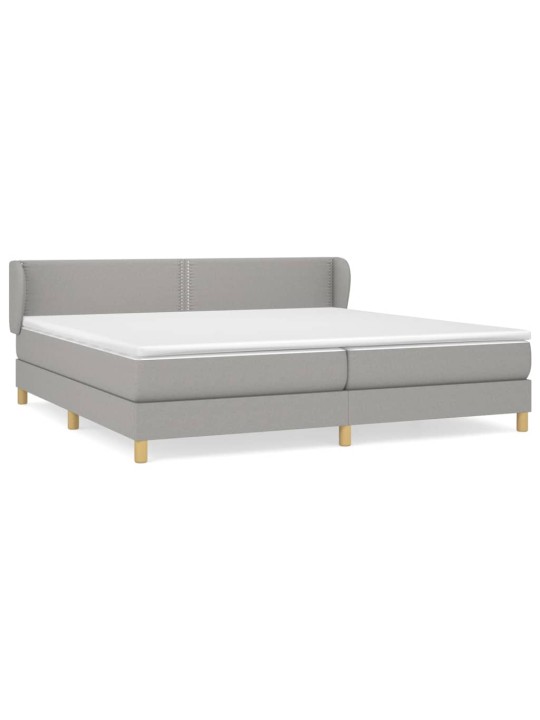 Box spring postel s matrací světle šedá 200 x 200 cm textil