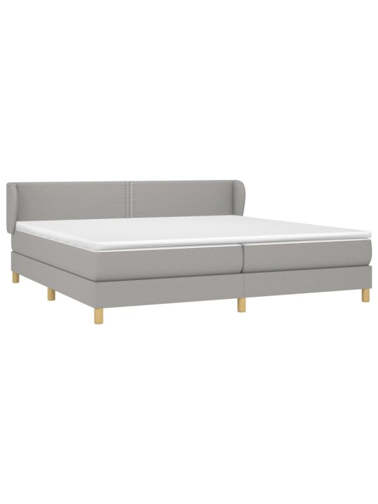 Box spring postel s matrací světle šedá 200 x 200 cm textil