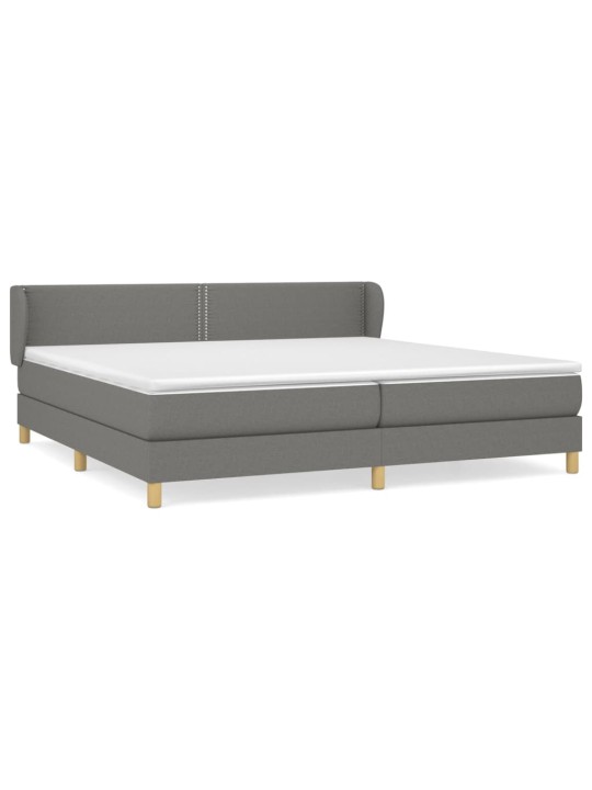 Box spring postel s matrací tmavě šedá 200x200 cm textil