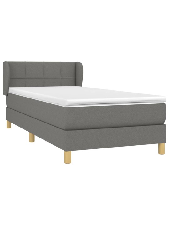Box spring postel s matrací tmavě šedá 90x200 cm textil