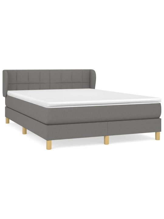 Box spring postel s matrací tmavě šedý 140 x 190 cm textil
