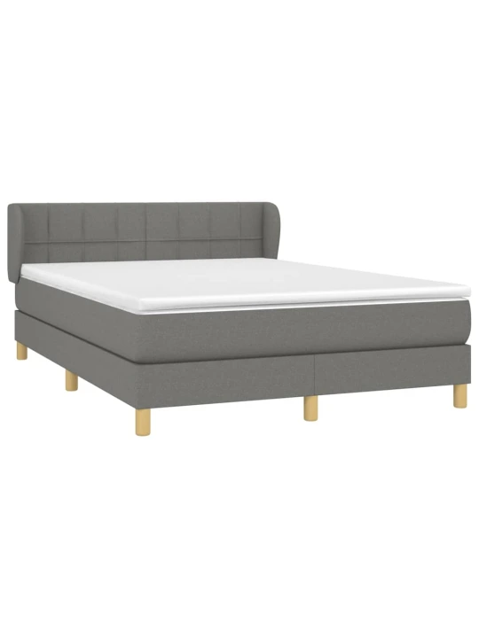Box spring postel s matrací tmavě šedý 140 x 190 cm textil