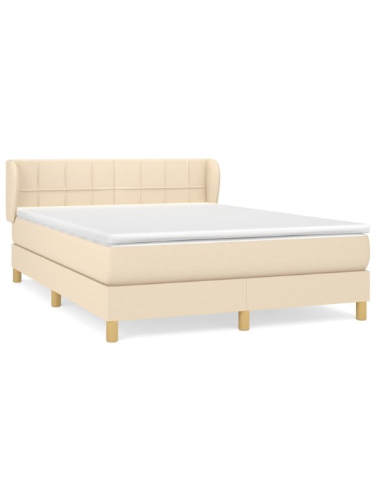 Box spring postel s matrací krémová 140x200 cm textil