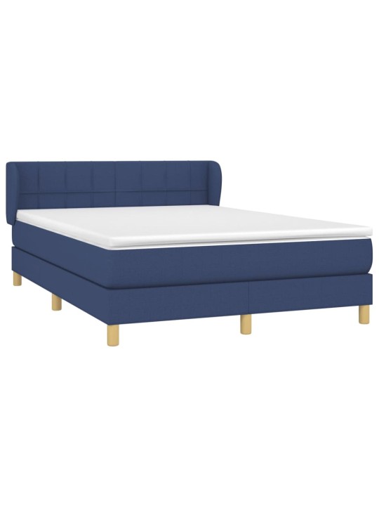 Box spring postel s matrací modrá 140x200 cm textil