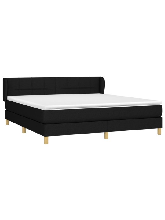 Box spring postel s matrací černá 160x200 cm textil