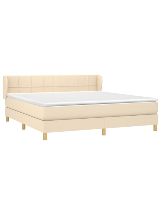 Box spring postel s matrací krémová 160x200 cm textil