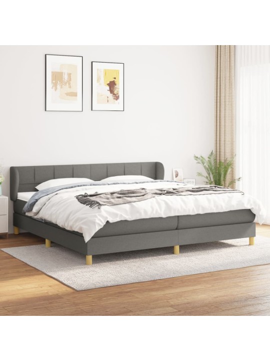 Box spring postel s matrací tmavě šedá 200x200 cm textil