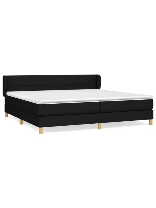 Box spring postel s matrací černá 200x200 cm textil