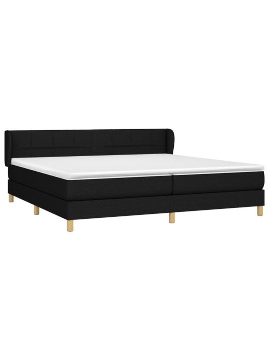 Box spring postel s matrací černá 200x200 cm textil