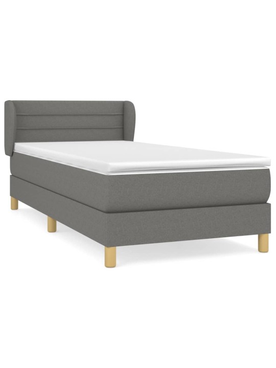Box spring postel s matrací tmavě šedá 80 x 200 cm textil