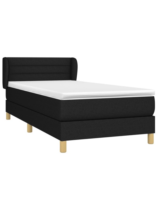 Box spring postel s matrací černá 80 x 200 cm textil
