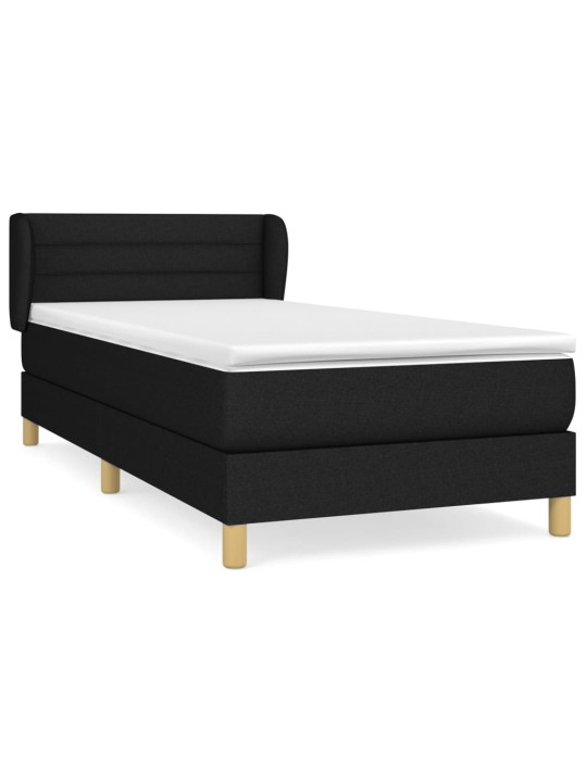 Box spring postel s matrací černá 100 x 200 cm textil