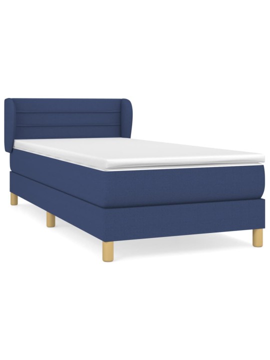 Box spring postel s matrací modrá 100 x 200 cm textil