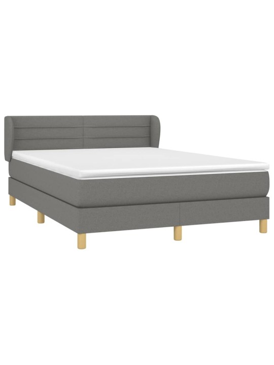 Box spring postel s matrací tmavě šedá 140x200 cm textil