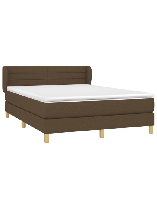 Box spring postel s matrací tmavě hnědá 140x200 cm textil