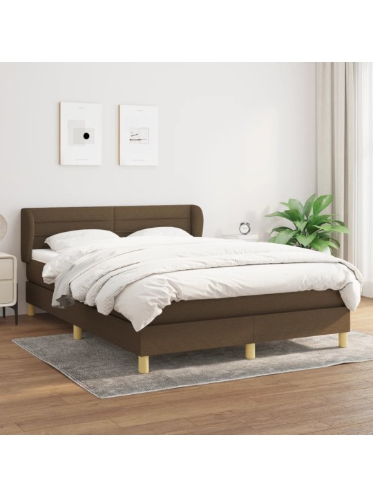 Box spring postel s matrací tmavě hnědá 140x200 cm textil