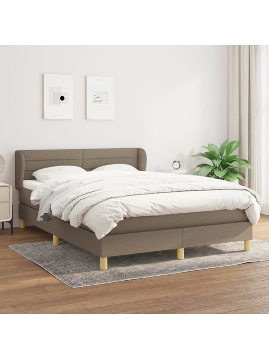 Box spring postel s matrací taupe 140x200 cm textil