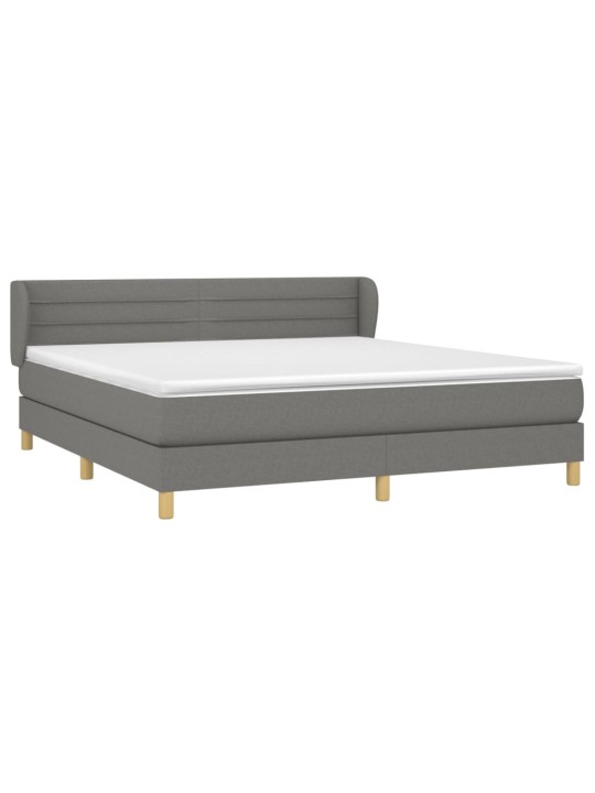 Box spring postel s matrací tmavě šedá 160x200 cm textil