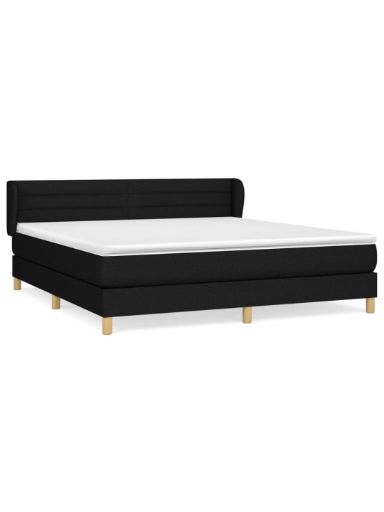 Box spring postel s matrací černá 160x200 cm textil