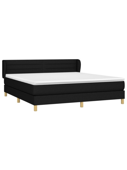 Box spring postel s matrací černá 160x200 cm textil