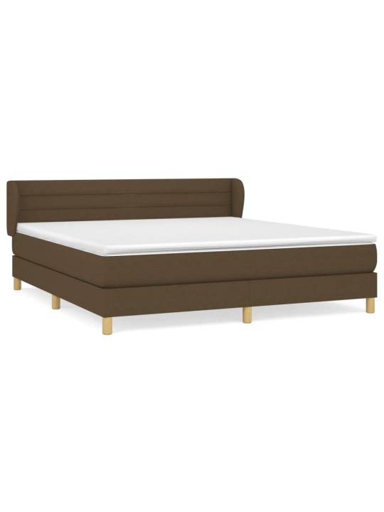 Box spring postel s matrací tmavě hnědá 160x200 cm textil
