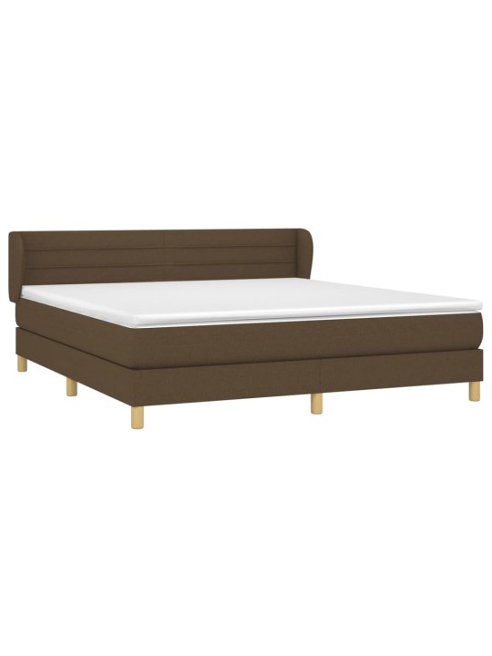 Box spring postel s matrací tmavě hnědá 160x200 cm textil