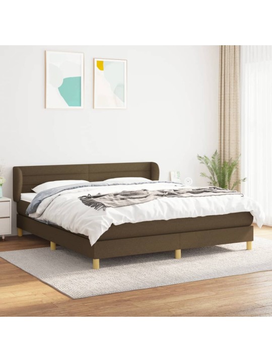 Box spring postel s matrací tmavě hnědá 160x200 cm textil