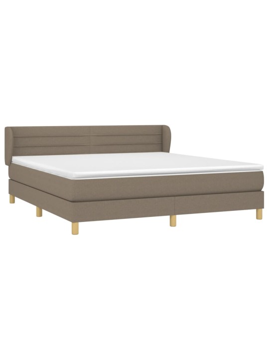 Box spring postel s matrací taupe 160x200 cm textil