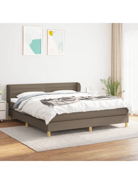 Box spring postel s matrací taupe 160x200 cm textil