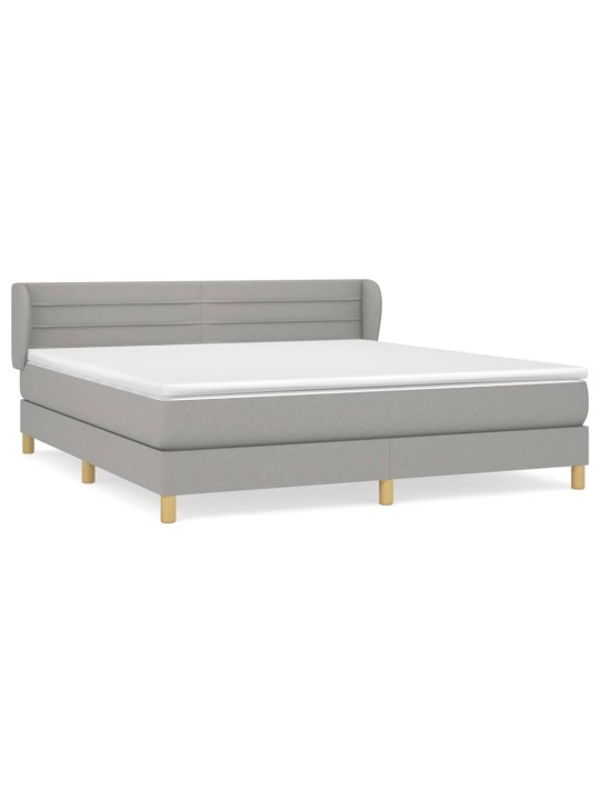 Box spring postel s matrací světle šedá 180 x 200 cm textil