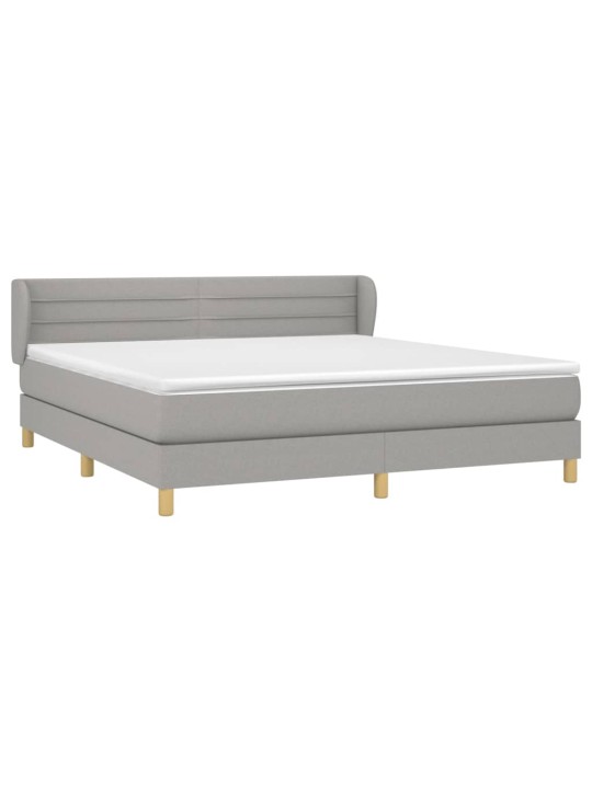 Box spring postel s matrací světle šedá 180 x 200 cm textil