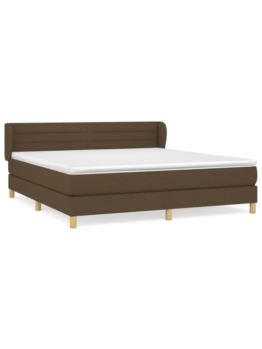 Box spring postel s matrací tmavě hnědá 180x200 cm textil