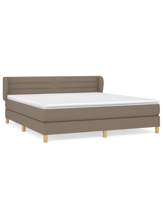 Box spring postel s matrací taupe 180x200 cm textil