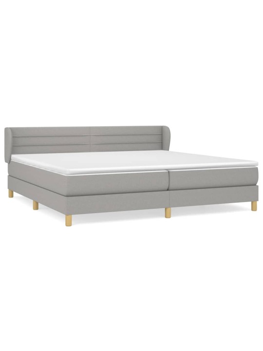Box spring postel s matrací světle šedá 200 x 200 cm textil